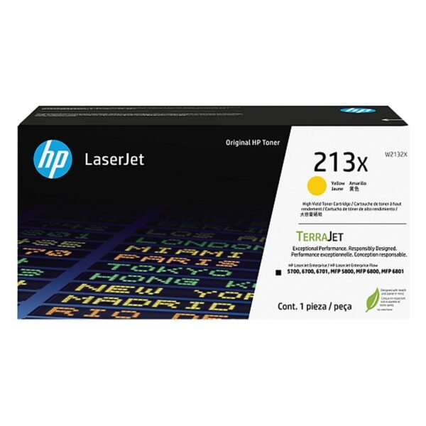 CONSUMIBLE HPINC//TONER 213X AMARILLO ALTO RENDIMIENTO LASERJET 5700/5800/6700/6800 6000PAG W2132X