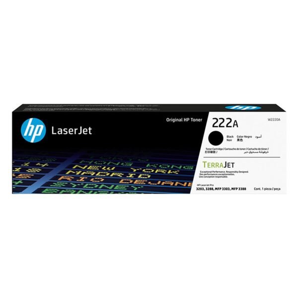 CONSUMIBLE HPINC/TONER 222A NEGRO LASERJET 3201/3202/3303 1300 PAG W2220A
