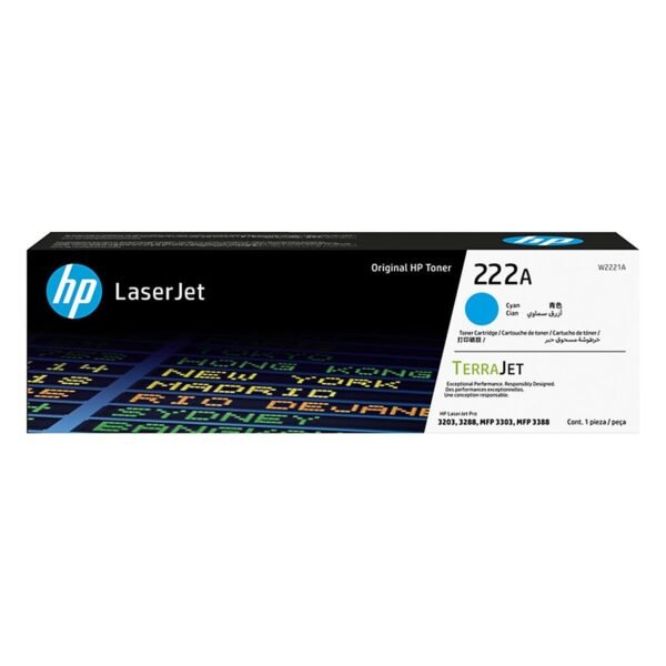 CONSUMIBLE HPINC/TONER 222A CYAN LASERJET 3201/3202/3303 1200 PAG W2221A