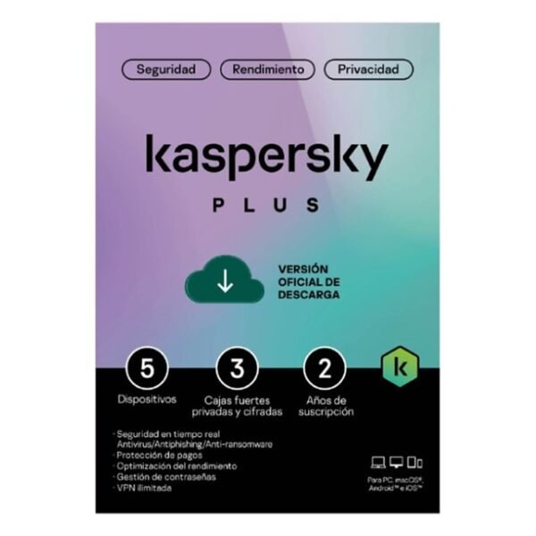 LICENCIA KASPERSKY KL1042DDAFS PLUS / 1 DISPOSITIVO / 1 CUENTA KPM / 1 AÑO / B