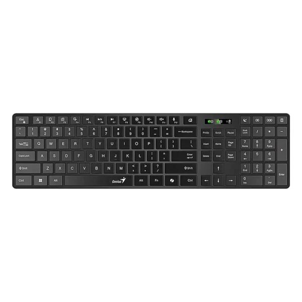 Teclado Genius Dual Wireless-BT SlimStar 7250BT AI Copilot Multimedia SP Black