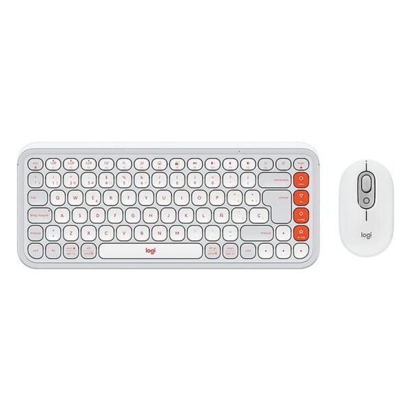 COMBO LOGITECH/TECLADO Y MOUSE POP ICON/WIRELESS/EASY-SWITCH/HASTA 3 DISPOSITIVOS/WHITE