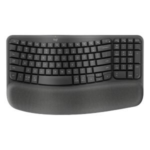TECLADO LOGITECH/WAVE KEYS/WIRELESS/ERGONOMICO/REPOSAMANOS/INCLY. NUM-PAD/ HASTA 3 DISPTVOS/NEGRO
