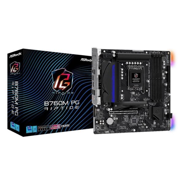 MBO ASROCK B760M PG RIPTIDE 14va. LGA1700 4DDR5 WIFI HDMI DP M.2 13USB 4SATA3 PCIE4.0 mATX