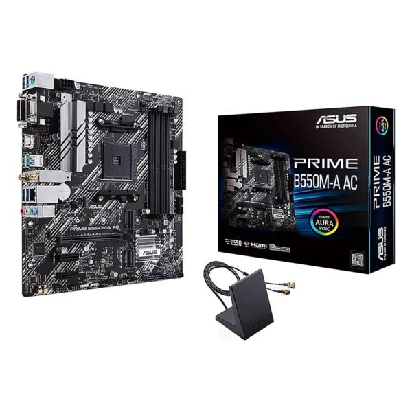 MBO ASUS PRIME B550M-A AC AMD AM4 RYZEN 4DDR4 WIFI HDMI DVI D-SUB 2M.2 1PCIEX16 3PCIE MATX