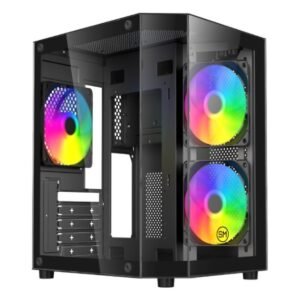 CASE SPEEDMIND GAMING BLACK INCLUYE 3X120MM FANS RGB VIDRIO TEMPLADO