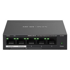 SWITCH MERCUSYS ESCRITORIO 5-PORT PoE Plus 30W 10-100-1000MBPS 250m