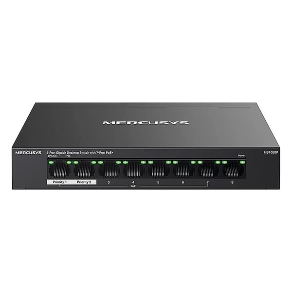 SWITCH MERCUSYS ESCRITORIO 8PORT CON 7 PORT PoE Plus 30W 10-100-1000MBPS 250m