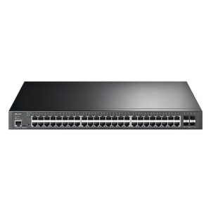 SWITCH TP-Link ADMINISTRABLE JetStream 48P Gigabit con 4Puetos 10GE SFP Plus y 48P PoE Plus