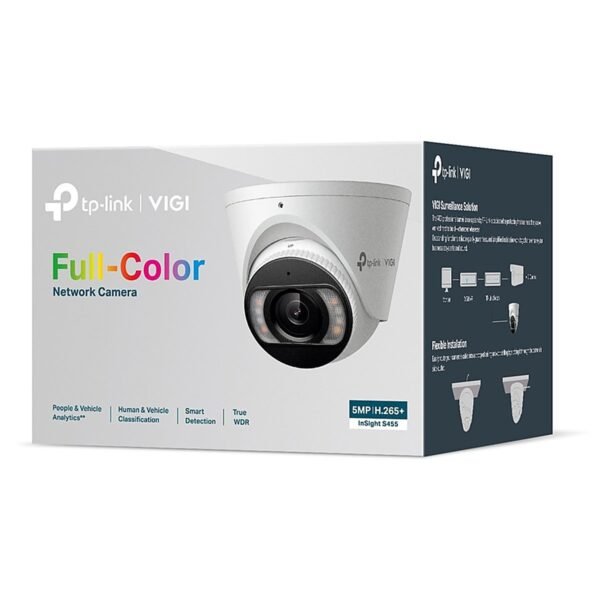 CAMARA TPLINK/VIGI INSIGHT S455 2.8MM/FULL COLOR/5MP/ANALISIS DE PERSONAS Y VEHICULOS / POE/ IP67