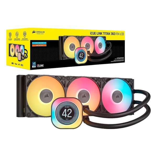 COOLER CORSAIR ICUE LINK TITAN 360 RX LCD Liquid CPU for Intel 1851 AMD-AM5