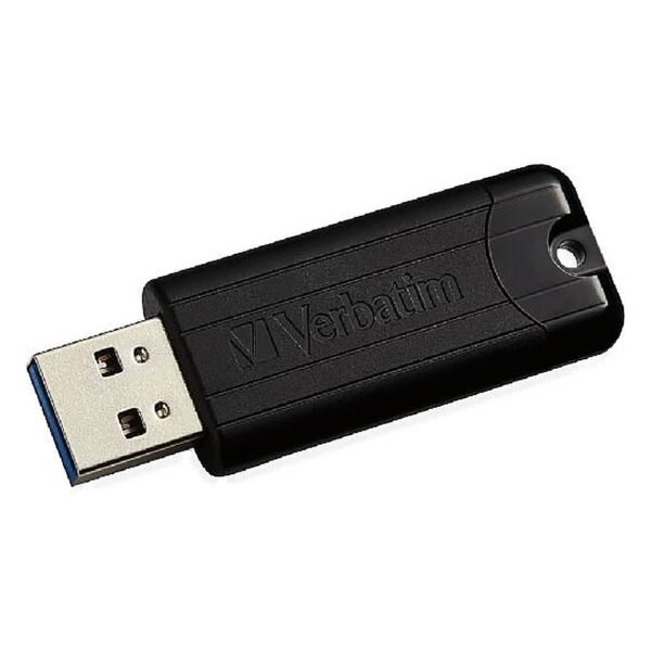 FLASHMEMORY VERBATIM 256GB PINSTRIPE NEGRO USB 3.0 /RETRACTIL /MICROBAN