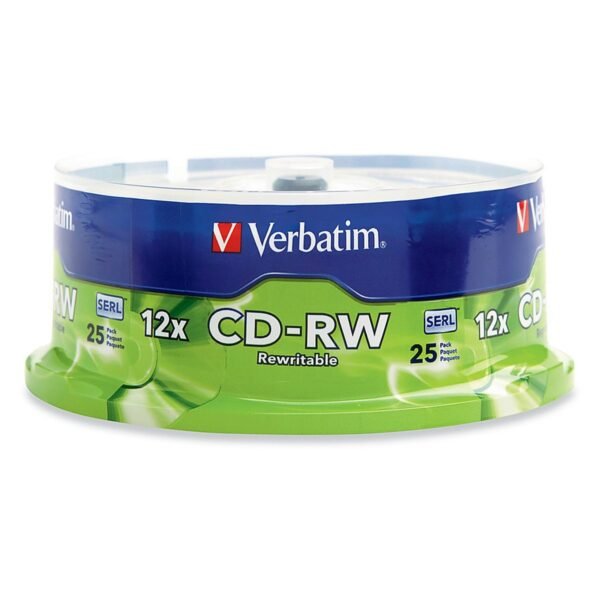 OPTICO VERBATIM 95155 CD-RW 80MIN 700MB 12X TORRE 25 UNDS.