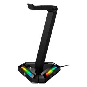 SOPORTE GENIUS PARA AURICULARES 2 PUERTOS USB A Y 2 PUERTOS USB BLACK