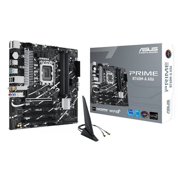 MAINBOARD/ASUS PRIME B760M-A AX6 LGA1700 DDR5 WIFI 6 BT V5.3 90MB1JH0-MVAAY0