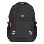 MOCHILA NOTEBOOK XINWEIAO NYLON 15.6INC. NEGRA CON LOGO NARANJA
