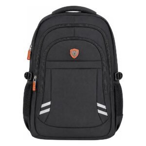 MOCHILA NOTEBOOK XINWEIAO NYLON 15.6INC. NEGRA CON LOGO NARANJA