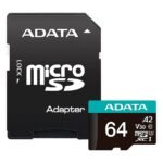 MEMORY CARD MicroSDXC 64GB UHS-I U3 V30 Clase 10 A2 MicroSD con Adaptador