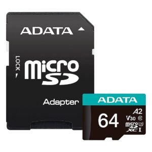 MEMORY CARD MicroSDXC 64GB UHS-I U3 V30 Clase 10 A2 MicroSD con Adaptador