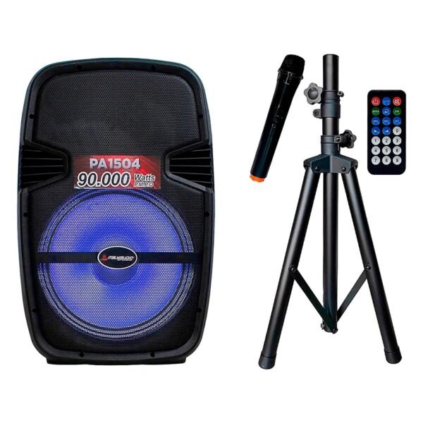 PARLANTE ITALY PA1504 15Inch 90000Watts MP3 MIC. PEDESTAL NEGRO