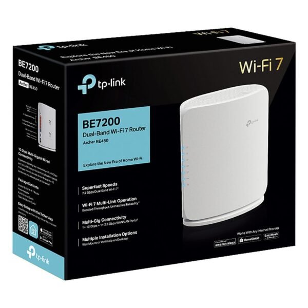 ROUTER TPLINK/ARCHER BE450 WIFI 7 / BE7200 /5 PUERTOS ETHERNET /CONEXION DE 10G Y 2.5G /PUERTO USB